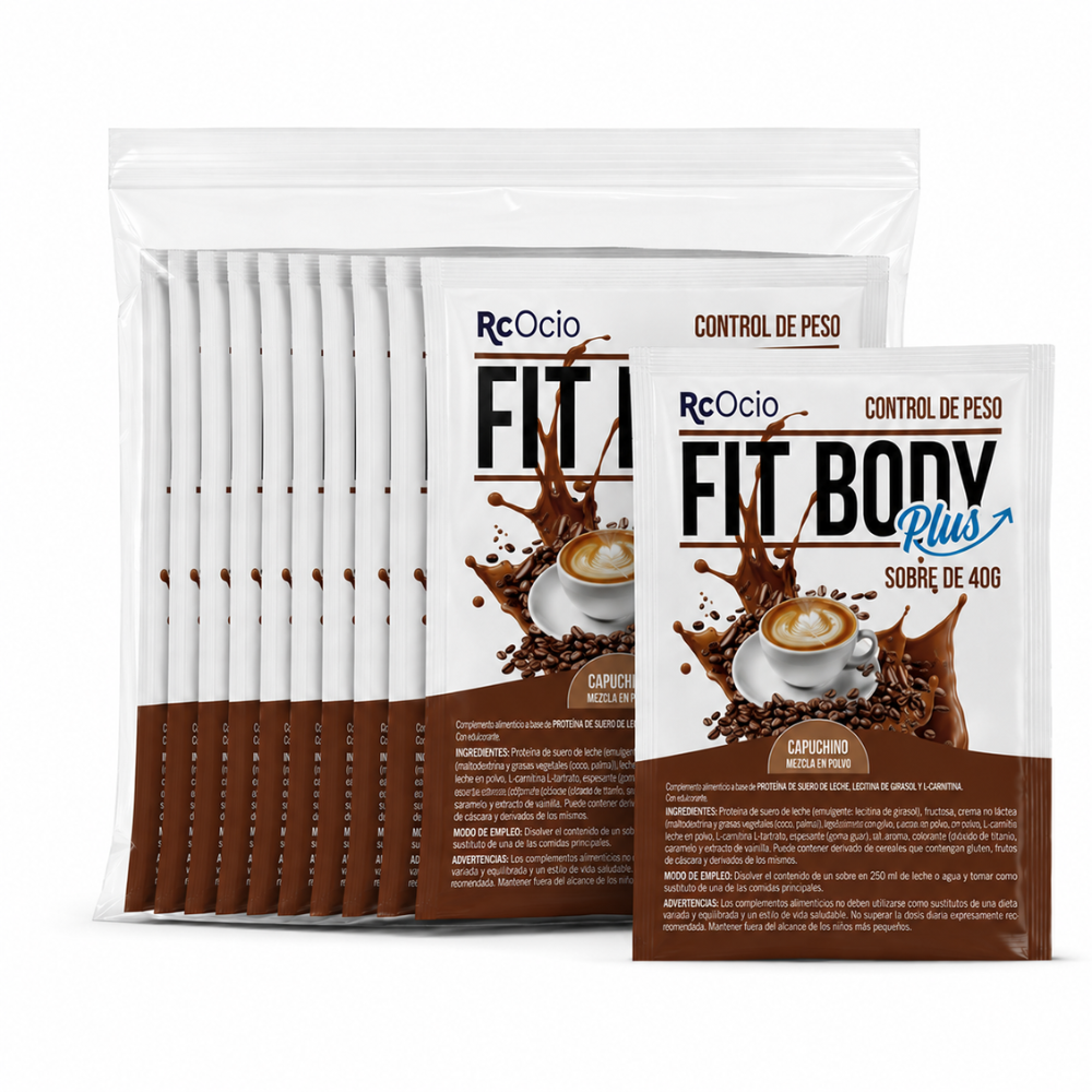 12 SOBRES FIT BODY 480 gr | Batido sustitutivo de comida con proteina y Colágeno