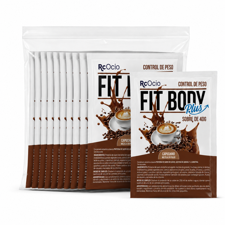 12 SOBRES FIT BODY 480 gr | Batido sustitutivo de comida con proteina y Colágeno