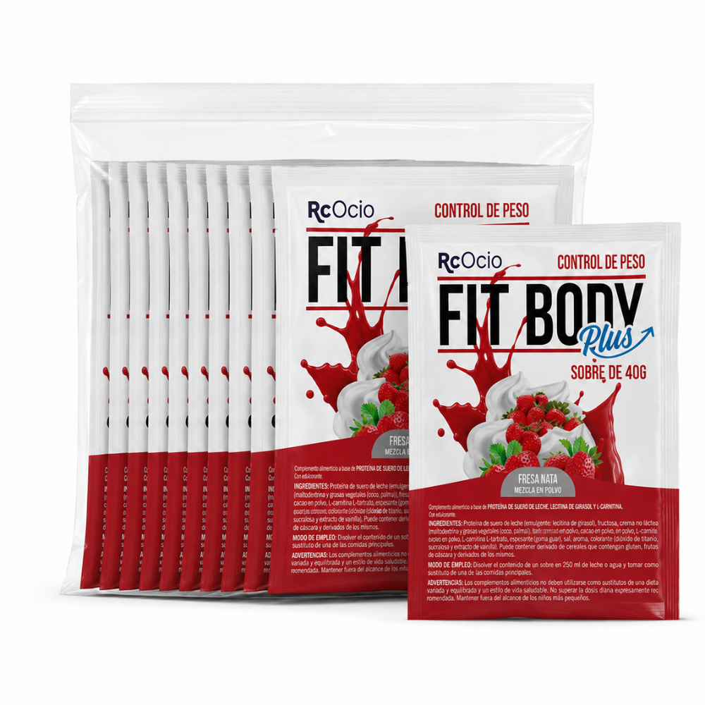 12 SOBRES FIT BODY 480 gr | Batido sustitutivo de comida con proteina y Colágeno