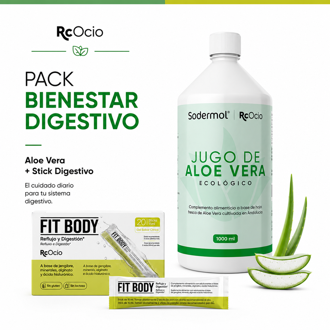 🌿 Pack Fitbody Digestivo + Aloe Vera Bebido -  Ardores - Reflujo - Digestiones pesadas - Nauseas