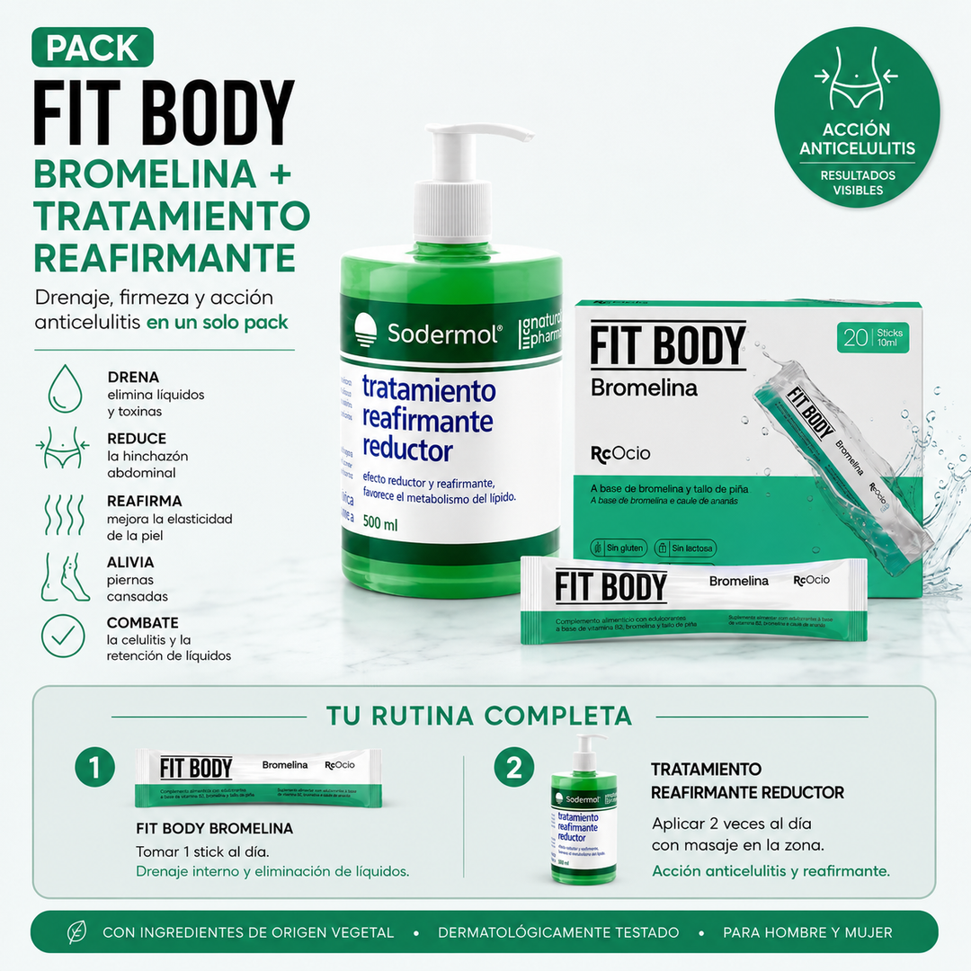 Anticelulitico total: 💚 Pack Fit Body Bromelina + Tratamiento Reafirmante Reductor