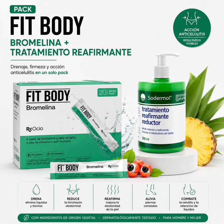 Anticelulitico total: 💚 Pack Fit Body Bromelina + Tratamiento Reafirmante Reductor