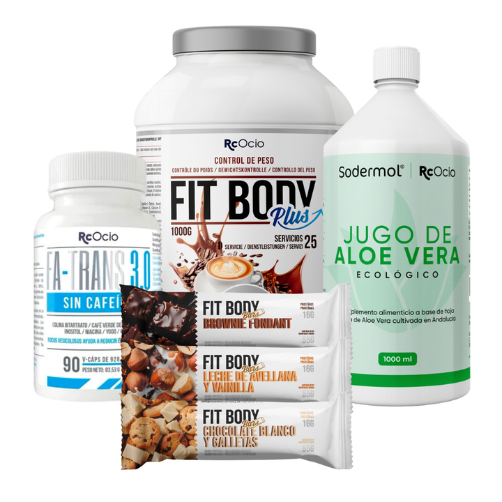 PACK Completo Adelgazamiento con 3 barritas FitBody Bars