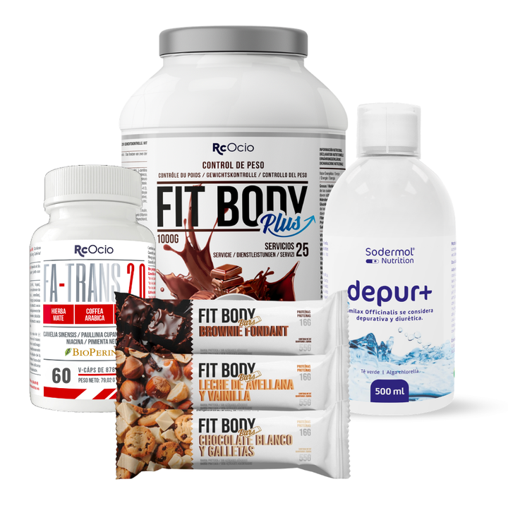 PACK Completo Adelgazamiento con 3 barritas FitBody Bars