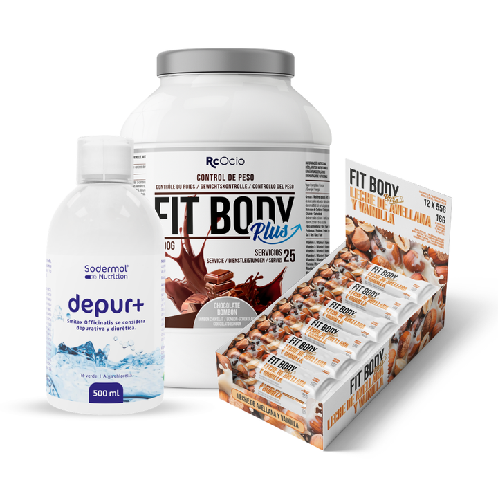 Pack FITBODY con caja de 12 barritas