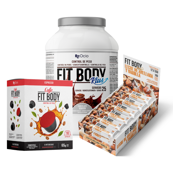 Pack FITBODY con caja de 12 barritas