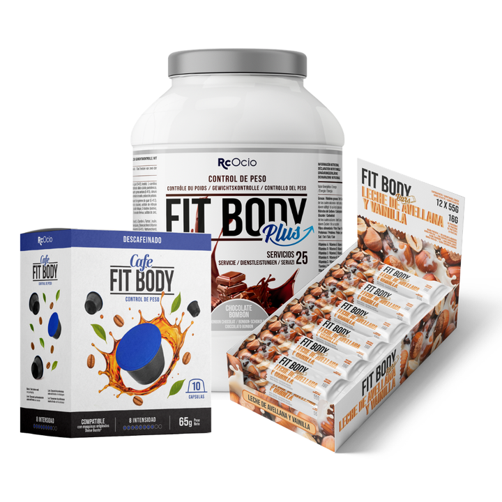 Pack FITBODY con caja de 12 barritas