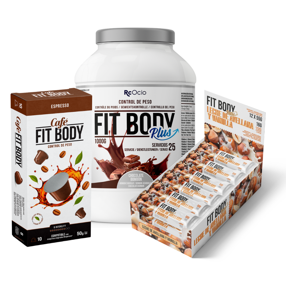 Pack FITBODY con caja de 12 barritas