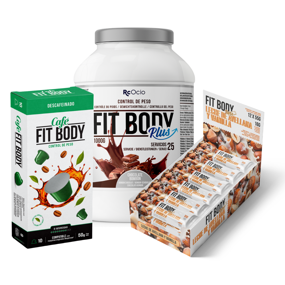 Pack FITBODY con caja de 12 barritas