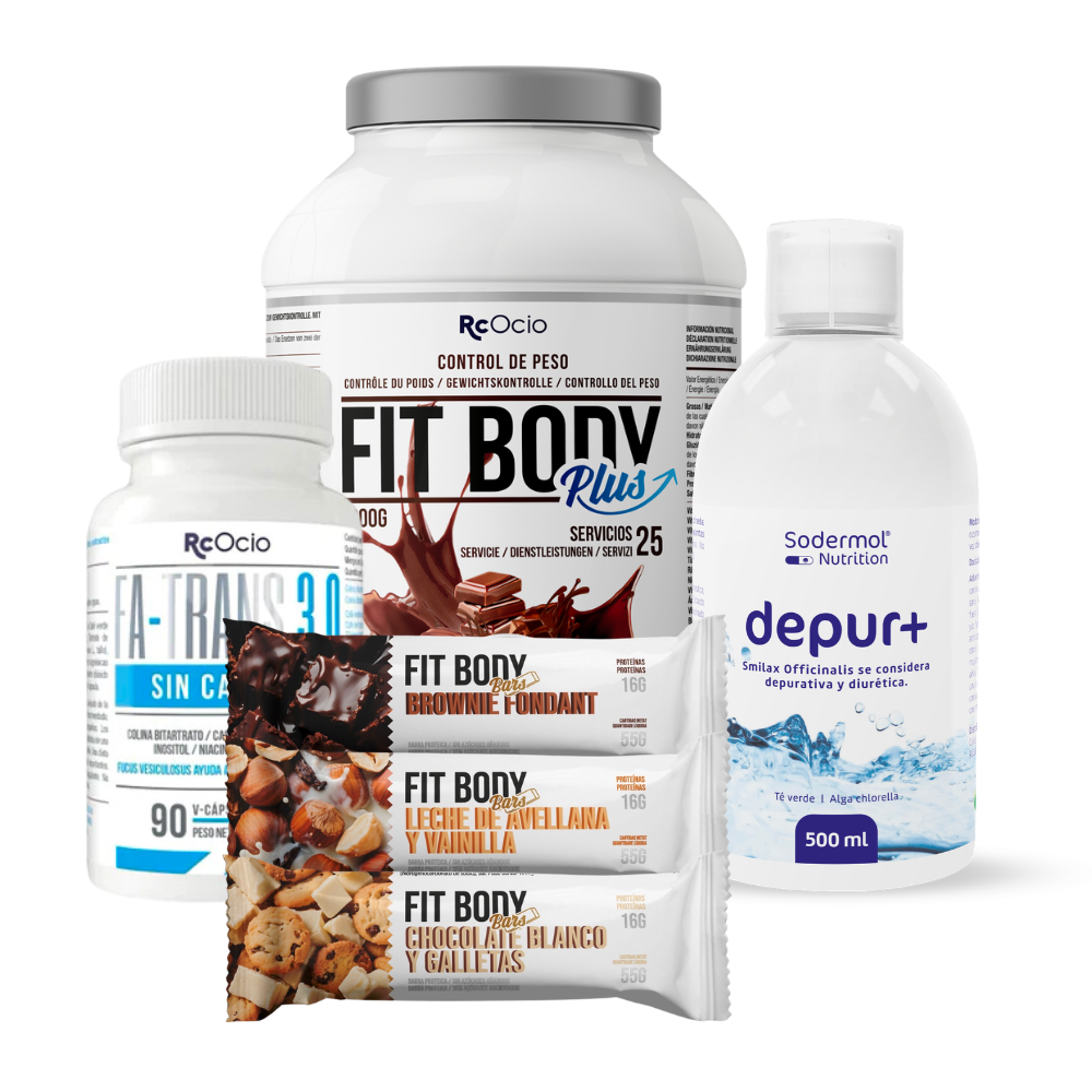 PACK Completo Adelgazamiento con 3 barritas FitBody Bars