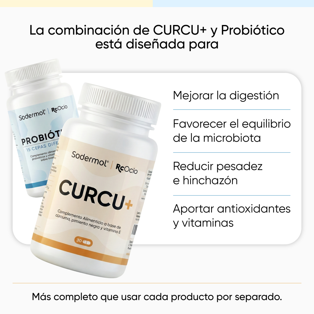 Pack antiinflamatorio digestivo: Curcu+  + Probiótico