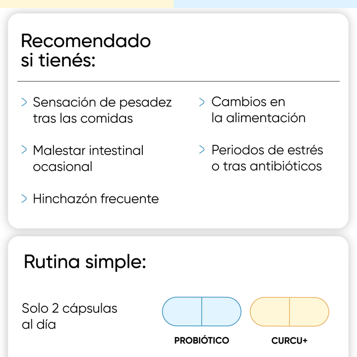 Pack antiinflamatorio digestivo: Curcu+  + Probiótico