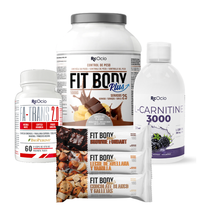 PACK Completo Adelgazamiento con 3 barritas FitBody Bars