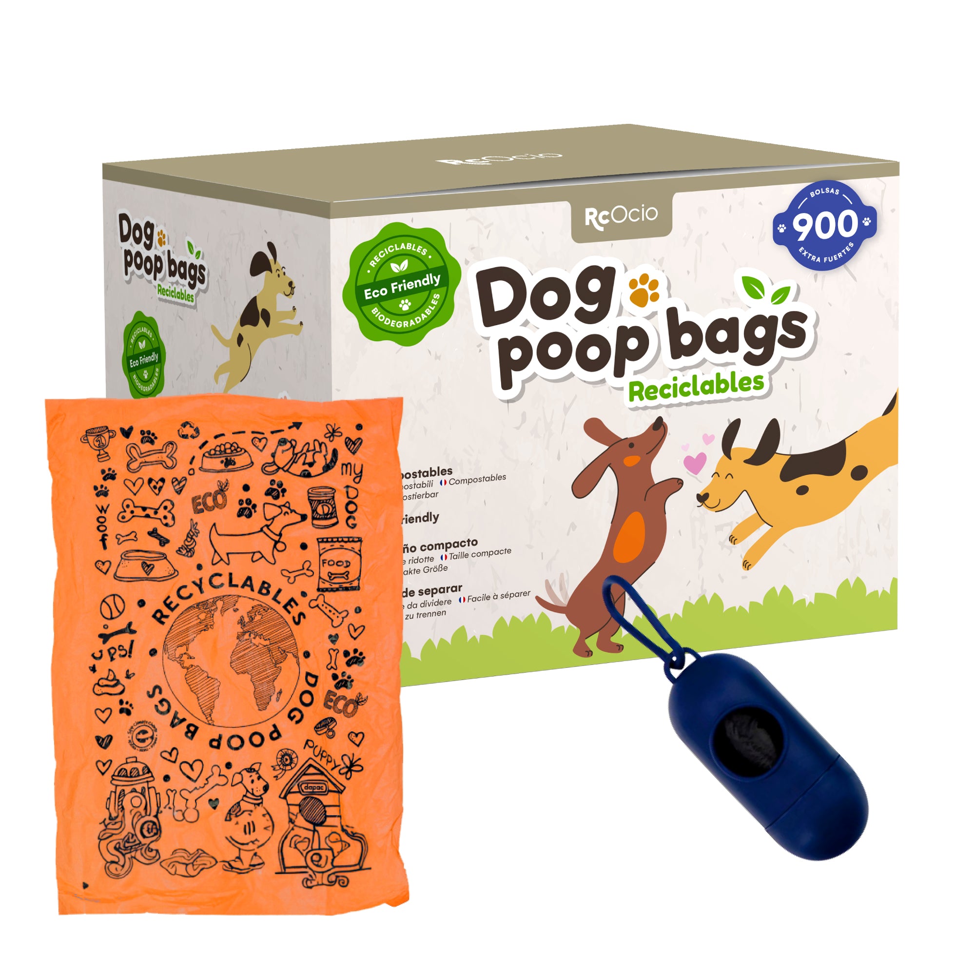 Bolsas caca perro Compostable y EcoFriendly RcOcio