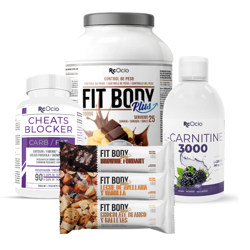 PACK Completo Adelgazamiento con 3 barritas FitBody Bars