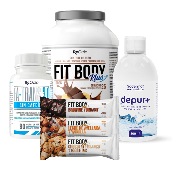 PACK Completo Adelgazamiento con 3 barritas FitBody Bars