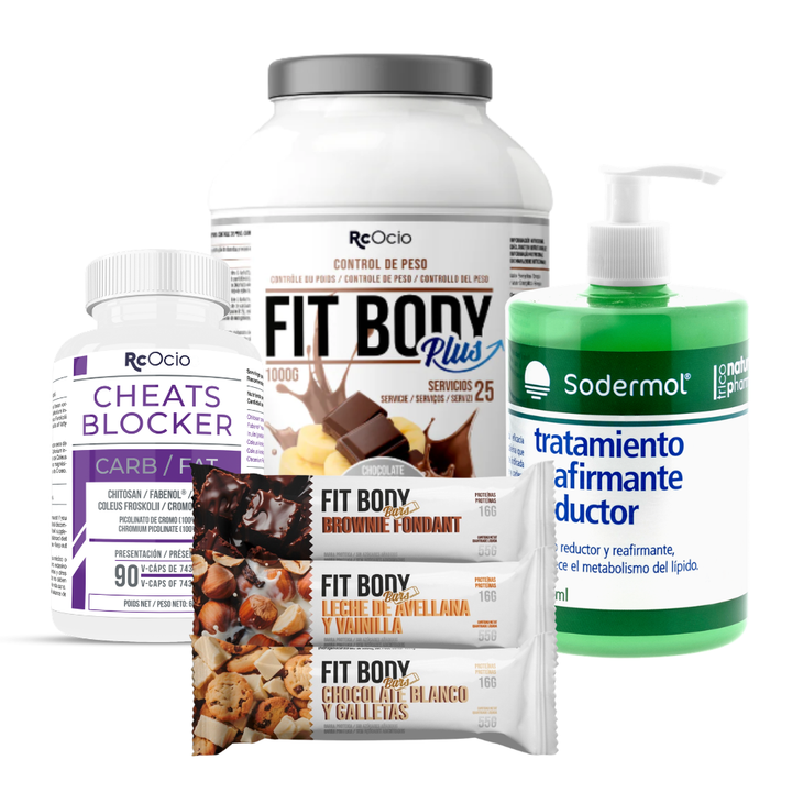 PACK Completo Adelgazamiento con 3 barritas FitBody Bars