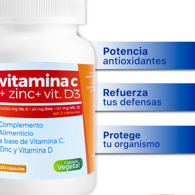 Defensas fuertes con Vitamina C + Zinc