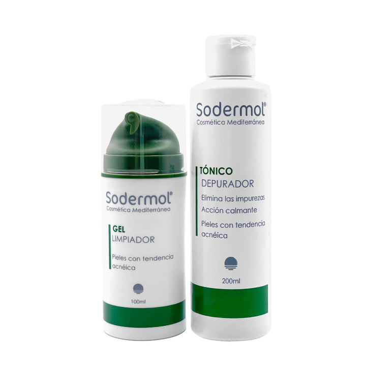 Pack Tratamiento Acné - Gel Limpiador Facial + Tonico Depurador Facial - Sodermol