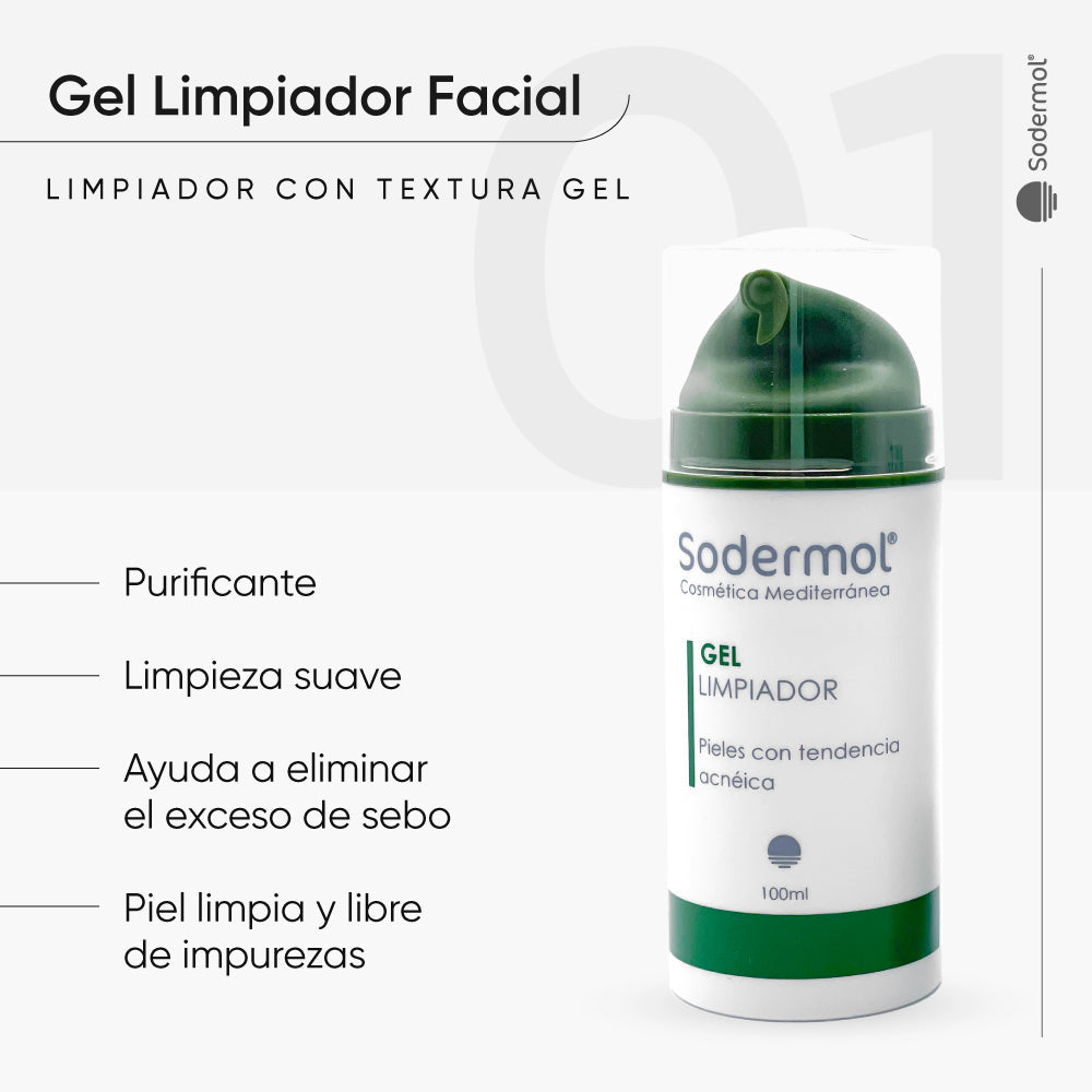 Pack Tratamiento Acné - Gel Limpiador Facial + Tonico Depurador Facial - Sodermol
